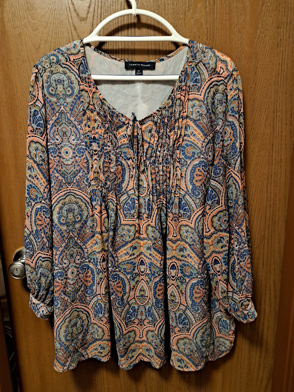 Tommy Hilfiger Peach and Navy Paisley Tunic